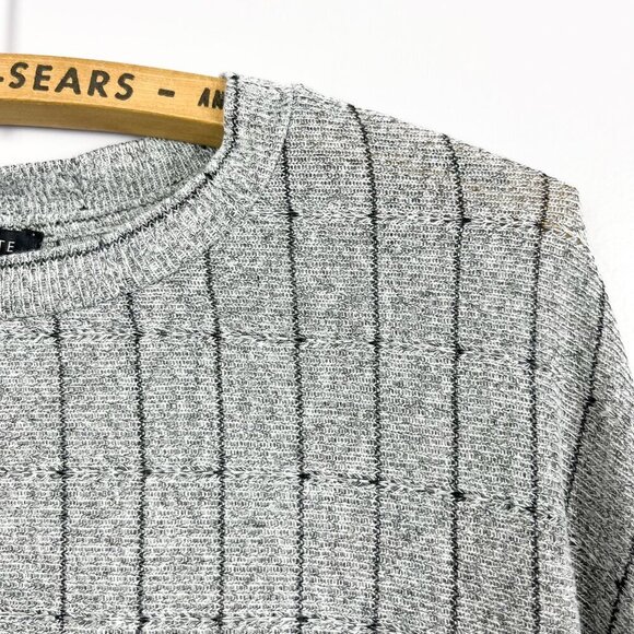 Dynamite Womens Medium Light Grey Knit Sweater Long Sleeve Cozy Pullover - Picture 2 of 5